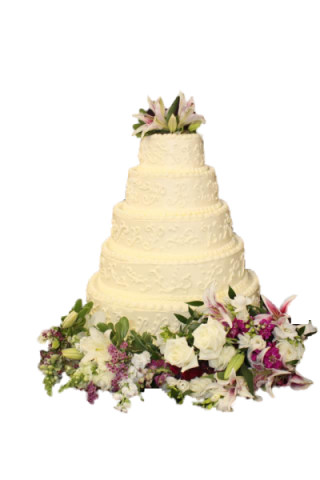 5 tier all butter icing fresh flowers